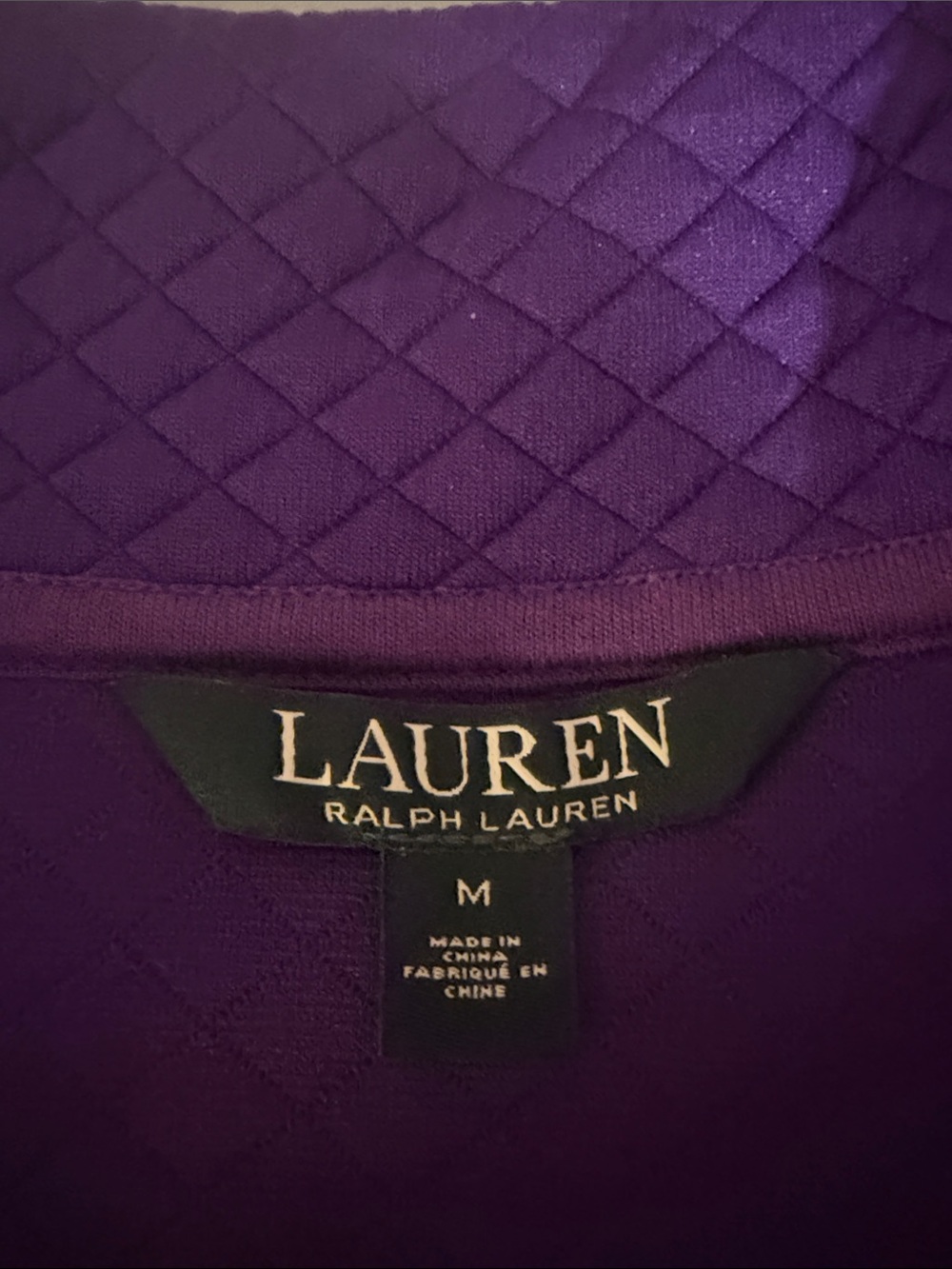 Lauren Ralph Lauren Quilted Violet Zip-Front Sleeveless Vest like new size M - Picture 7 of 8
